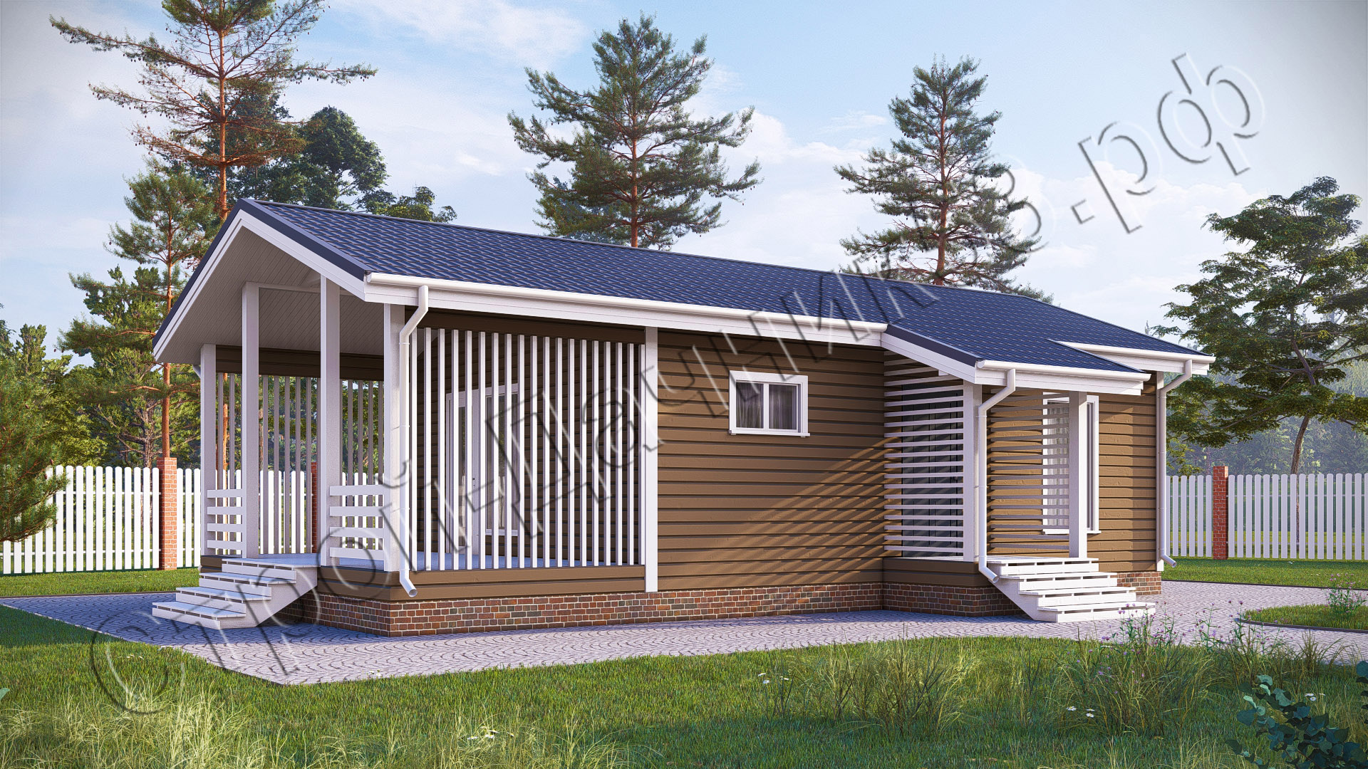 Проект каркасно-щитового дома Д–35